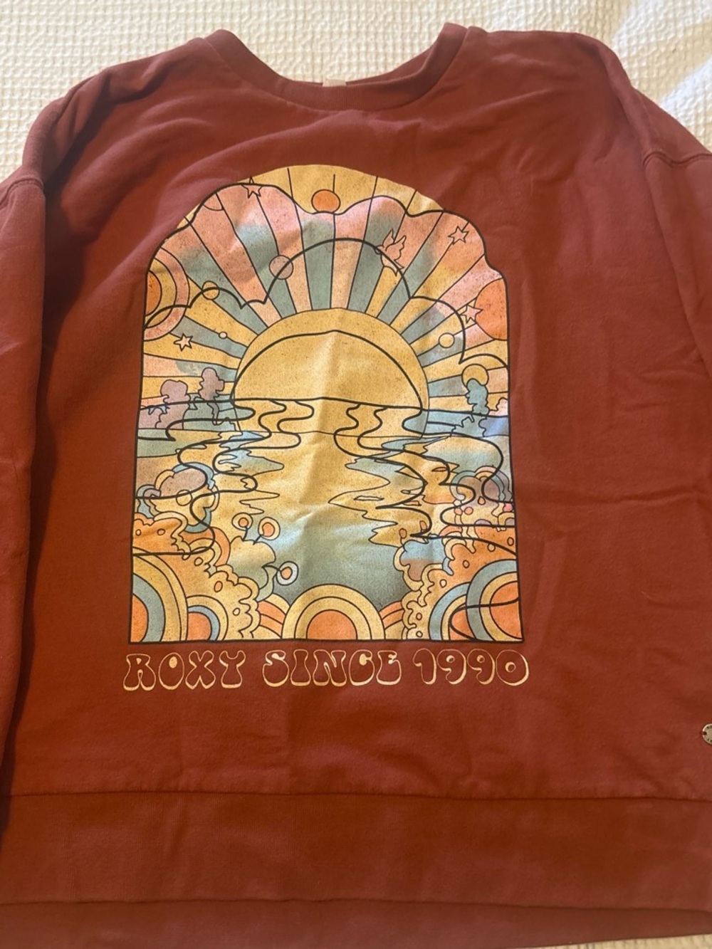 Roxy Rust Sunrise Retro Graphic Print in Gold, Blue, Orange